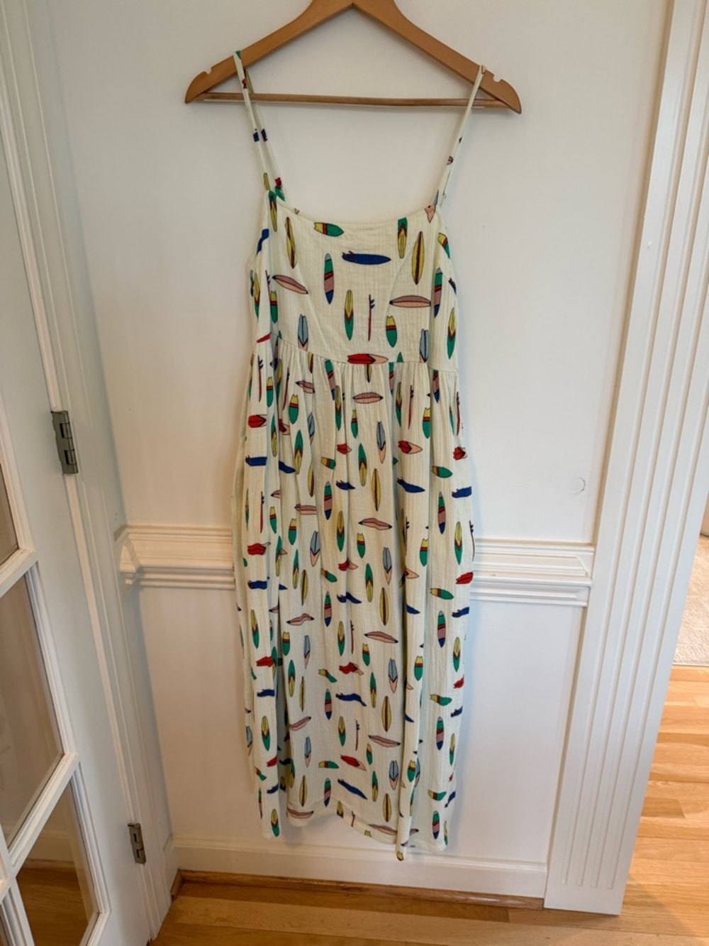 Hanna Andersson maxi muslin sundress with surf’s up print size medium - Picture 2 of 6